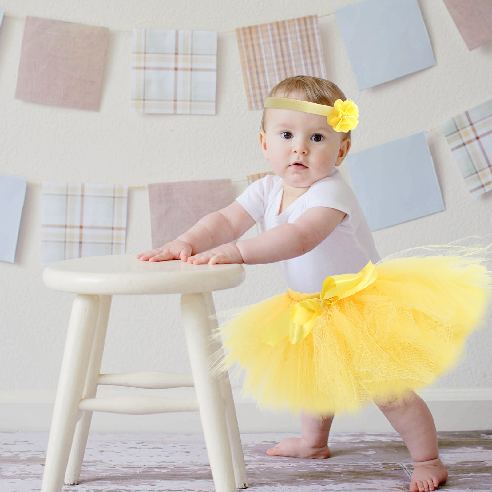 Photography Yellow - 12pcs Infant Tutu Skirt Yellow Tulle