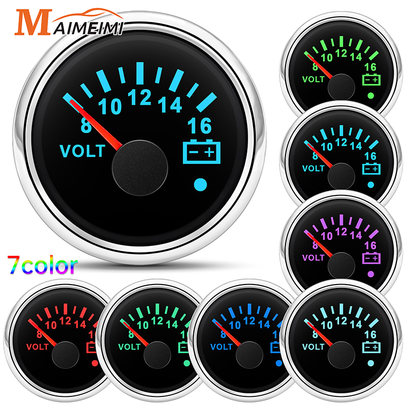 Light Meter Incident - 52mm Voltmeter 7 Colors Backlight Voltage