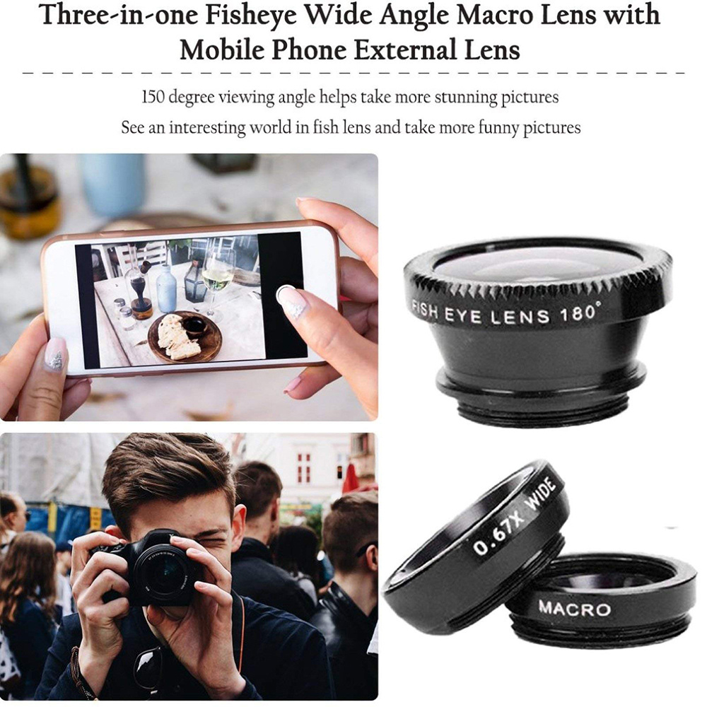 Universal 3 in 1 Fish Eye Lens - Photography Xiaomi review and price