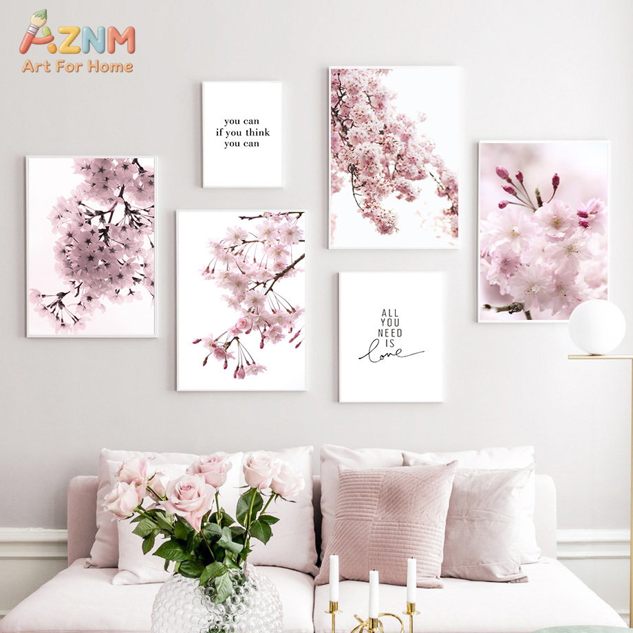 AZNM Pink Cherry Blossom Canva - Photography Quotes review and price