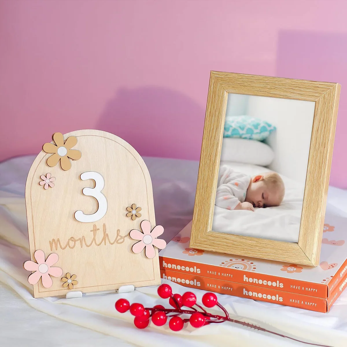 Wooden Baby Monthly Milestone  - Photography Still Life review and price