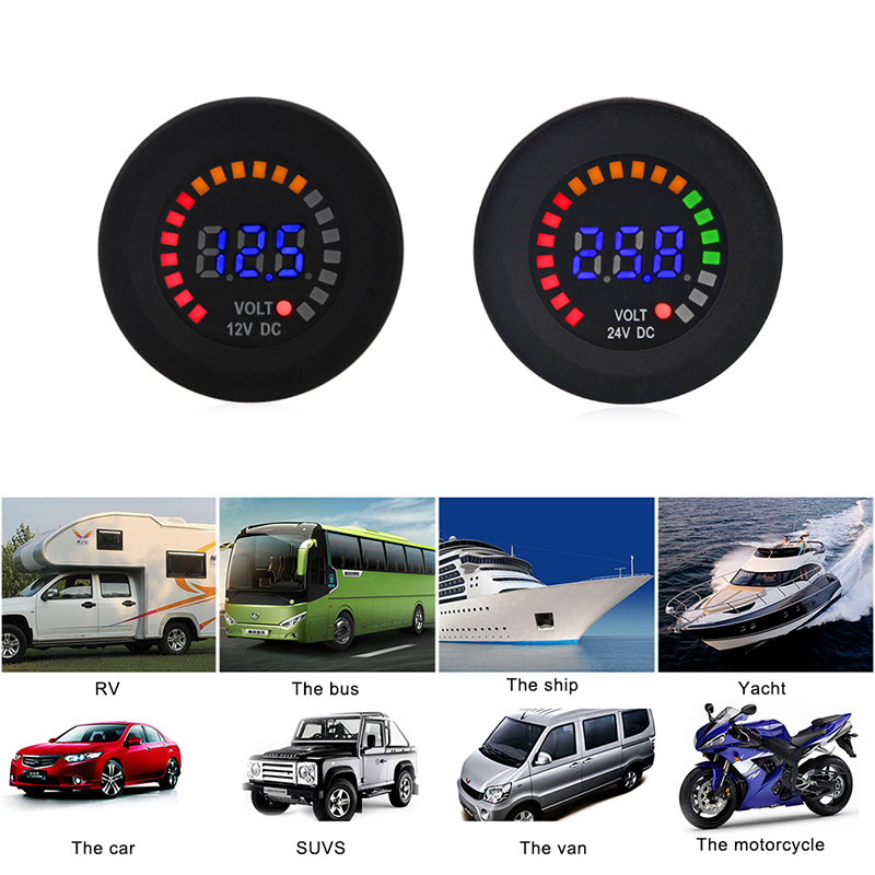 24V 12V DC Voltmeter Color LED - Light Meter Incident review and price