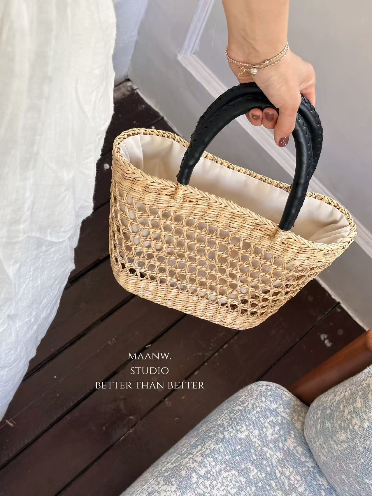 Maanw Ins Straw Bag Ladies Han - Photography Yellow review and price