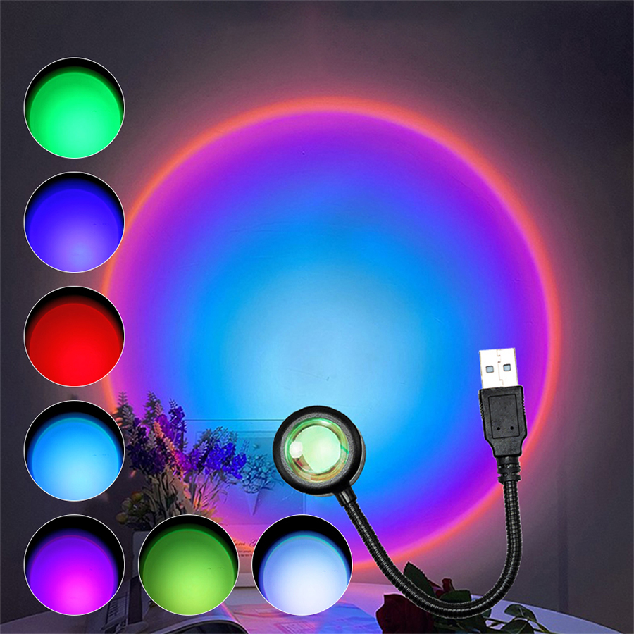 USB LED Sunset Lamp Projector  - Photography Bulb review and price