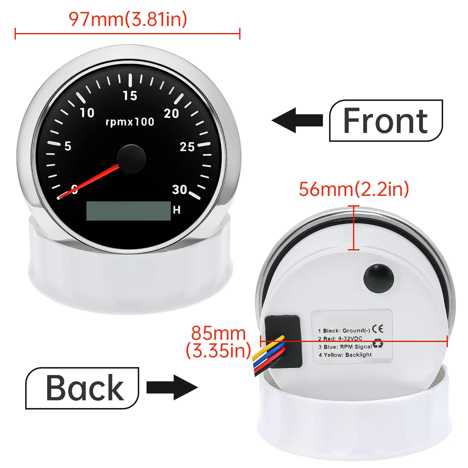 85MM Tachometer with LCD Hour  - Light Meter Incident review and price