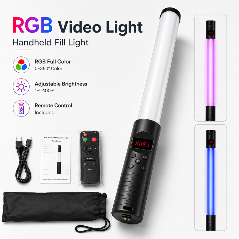 RGB Handheld Video Light Wand, - Photography Bulb review and price