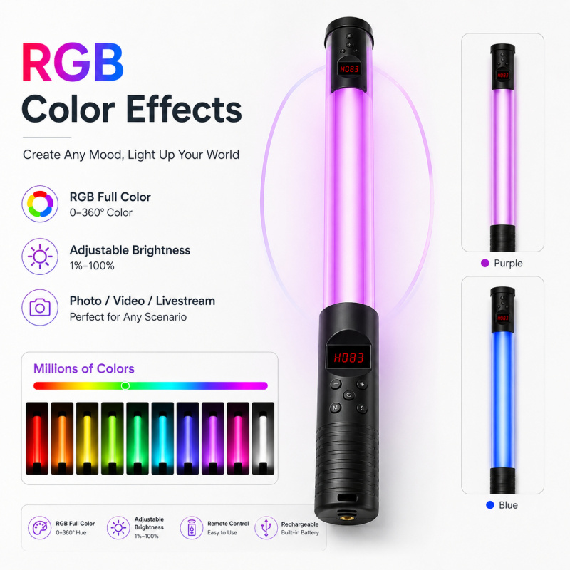 RGB Handheld Video Light Wand, - Photography Bulb review and price
