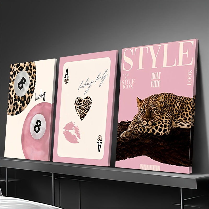 3pcs Leopard Cheetah Canvas Wa - Photography Types review and price