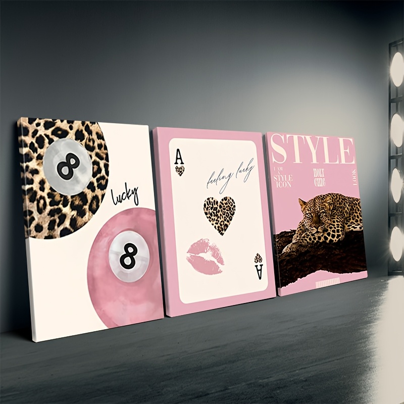3pcs Leopard Cheetah Canvas Wa - Photography Types review and price