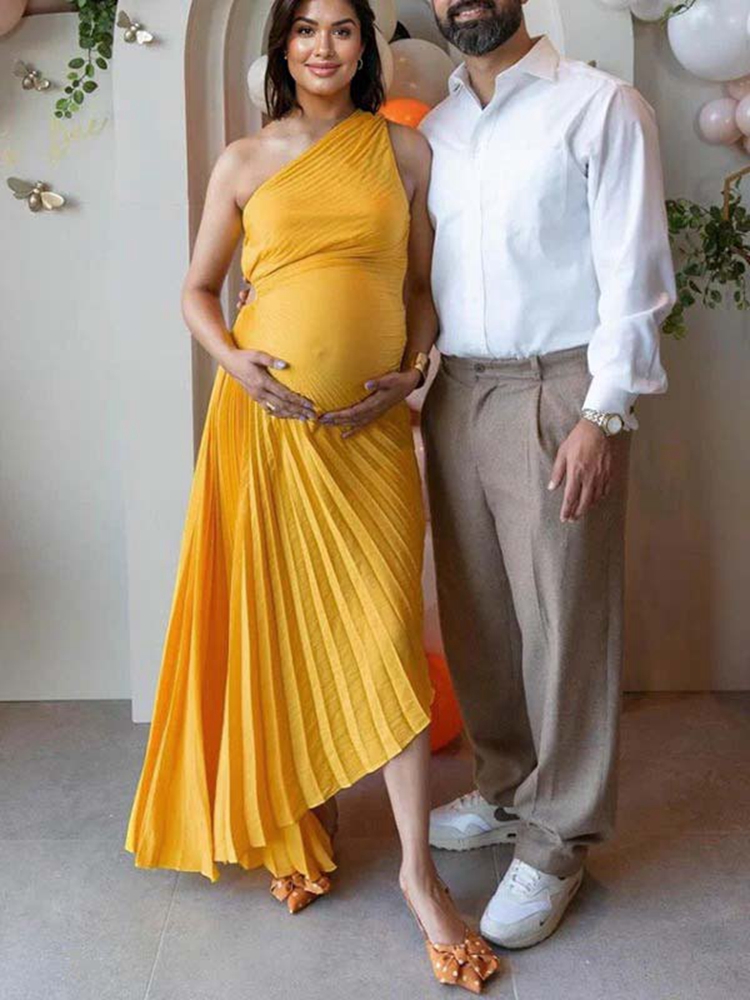 Yellow Off-Shoulder Pregnancy  - Photography Yellow review and price