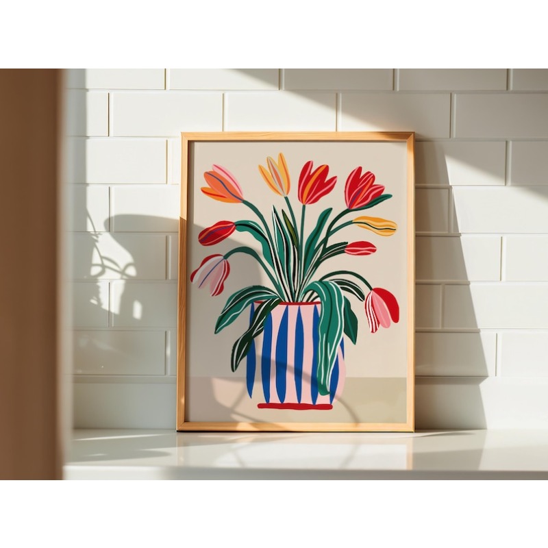 2pcs Tulip Flowers Canvas Wall - Photography Types review and price