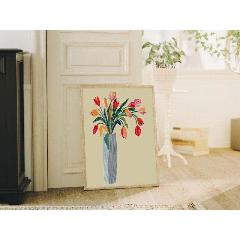 2pcs Tulip Flowers Canvas Wall - Photography Types review and price