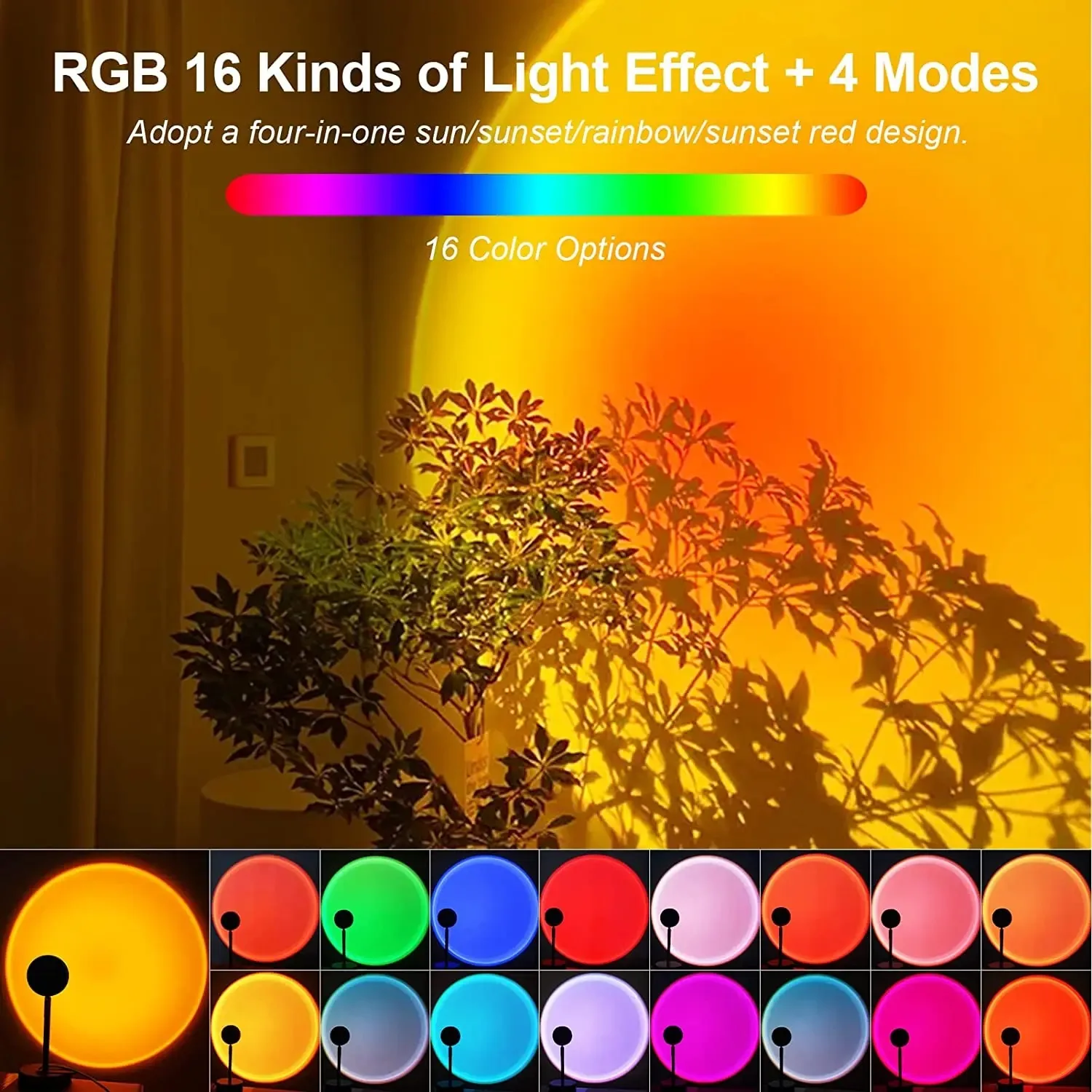 16 Color Sunset Lamp,RGB Mood  - Photography Bulb review and price